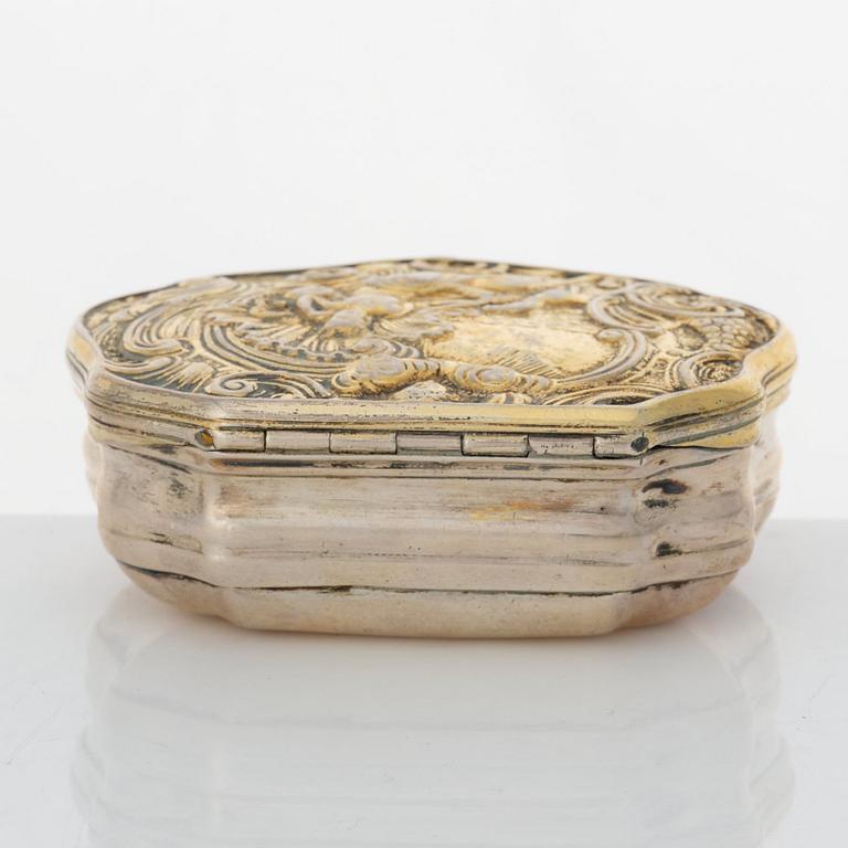 A Swedish Rococo parcel-gilt silver snuff-box, mark of Johan Lorenz Starin, Stockholm 1756.