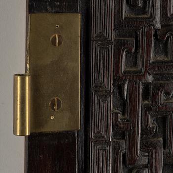 A Chinese wooden panel, Qing dynasty.