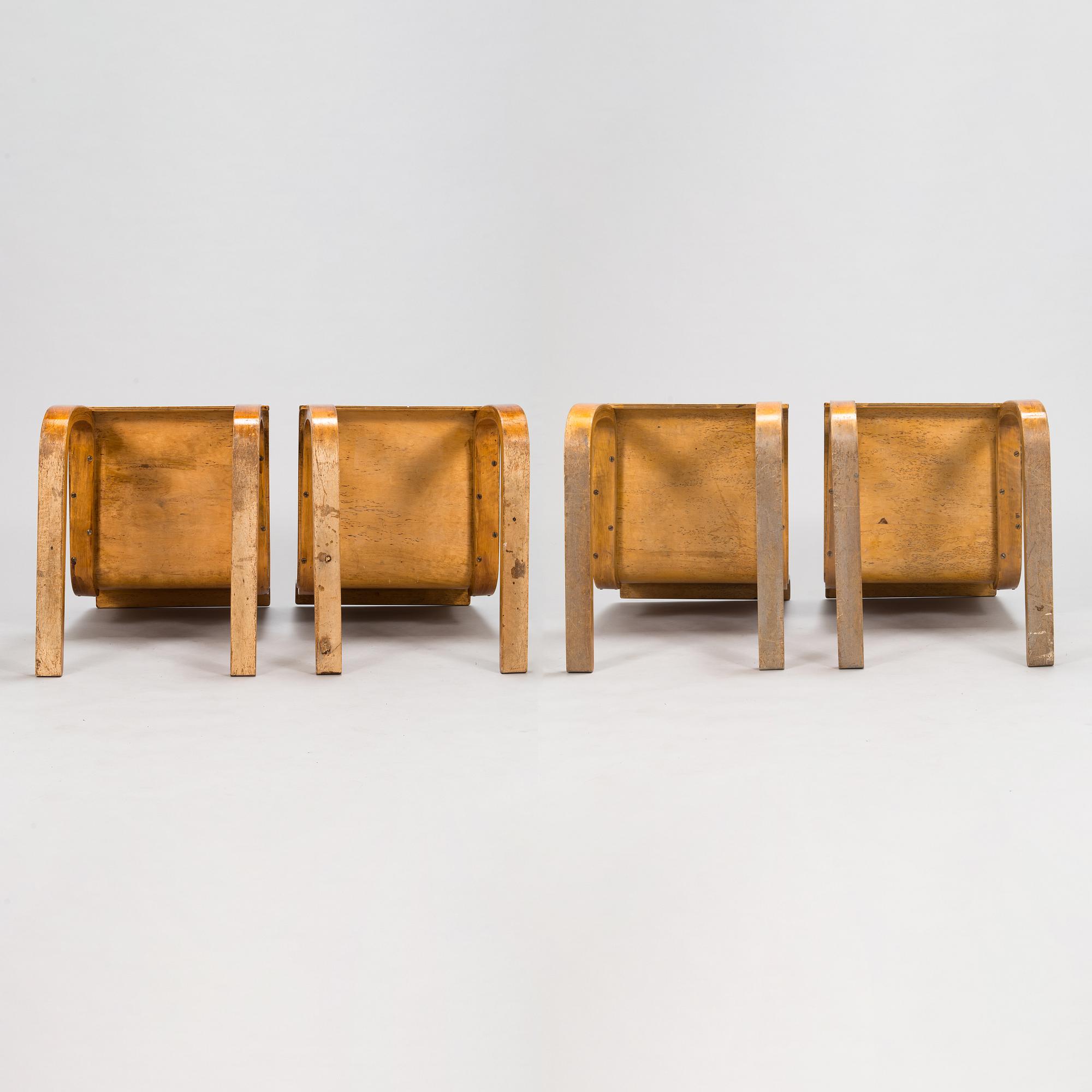 Alvar Aalto, four 1930's '22' chairs for  O.Y. Huonekalu-ja Rakennustyötehdas A.B.