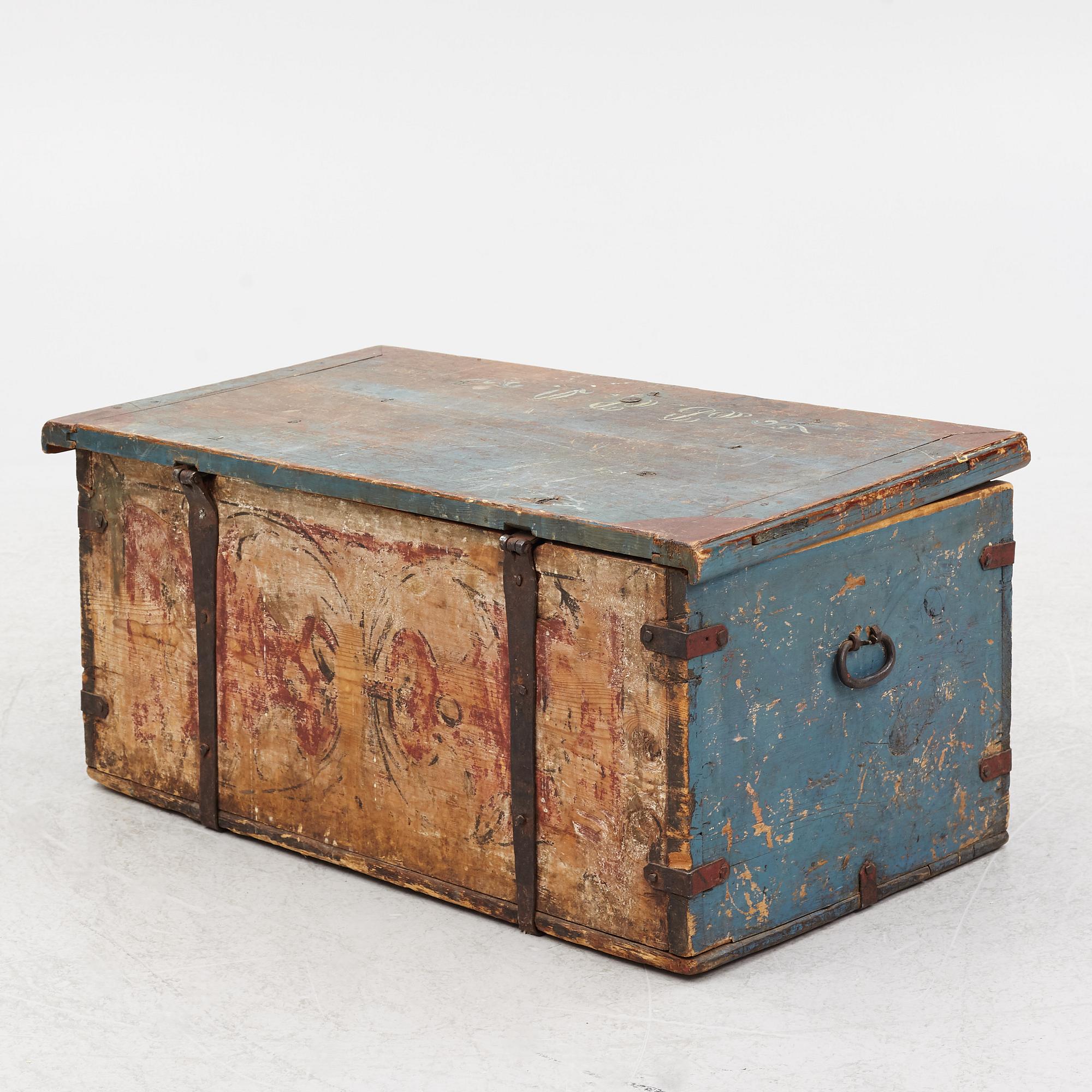 A painted chest, dated 1831.