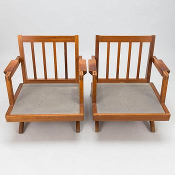 OLAVI HÄNNINEN, A 1960s 'Bumerang' armchairs for HMN Huonekalu Mikko Nupponen, Lahti, Finland.