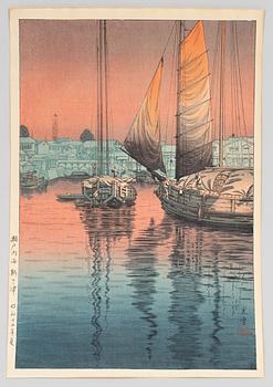 Tsuchiya Koitsu, after, a colour woodblock print, Japan, 20th century.