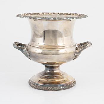 A silver plated wine cooler, 20th Century.