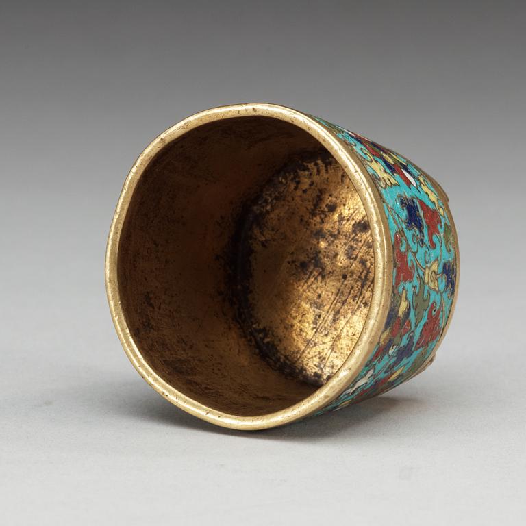 A Cloisonné miniature tripod censer, Ming dynasty (1368-1644).