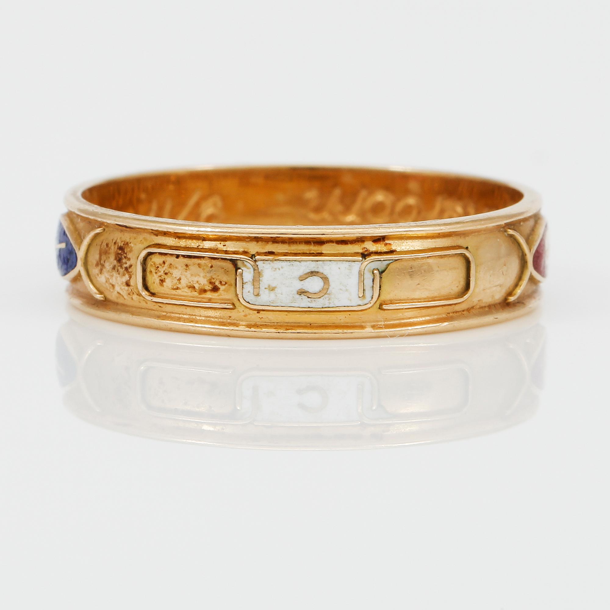 ORDENSRING, 18K guld, JJJ, Köping, 1990-tal. Vikt ca 5 gram.