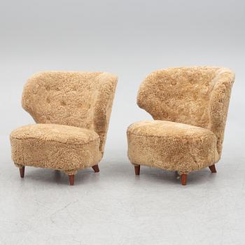 Armchairs, a pair, Swedish modern, mid-20th century.
