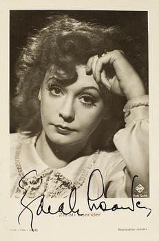 AUTOGRAFER, 3 st, Ingrid Bergman, Zarah Leander och Viveca Lindfors.