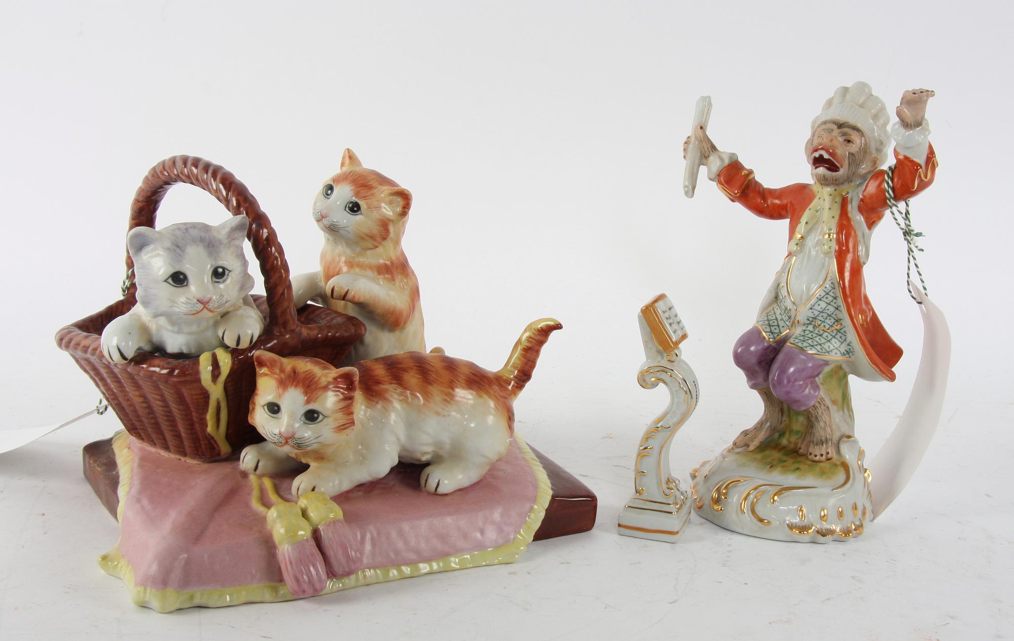 FIGURINER, 2 st, porslin, Neapellikande märke.