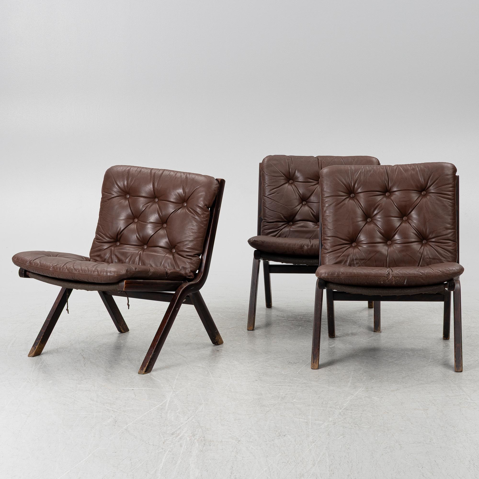Three 'Uno' armchairs, Ekornes, Norway.