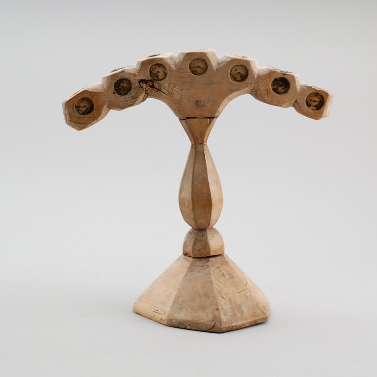 KANDELABER, allmoge, 1800-tal.