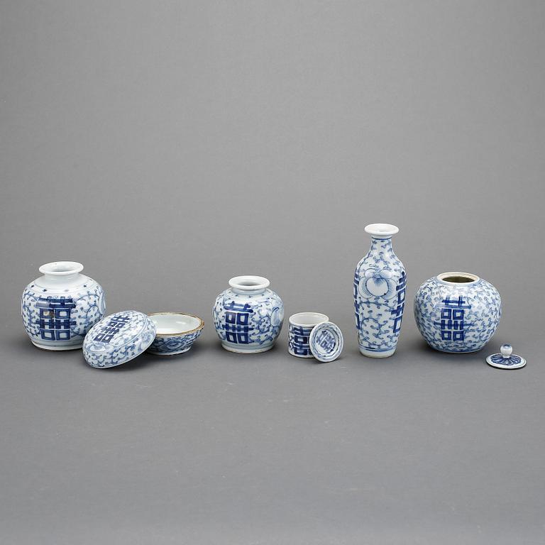 PARTI PORSLIN, 6 delar, Kina, 1800/1900-tal.