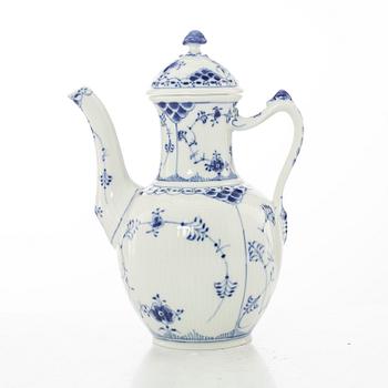 Royal Copenhagen, a 27-piece porcelain 'Blue fluted' half lace coffee service, Denmark, 1963-73.