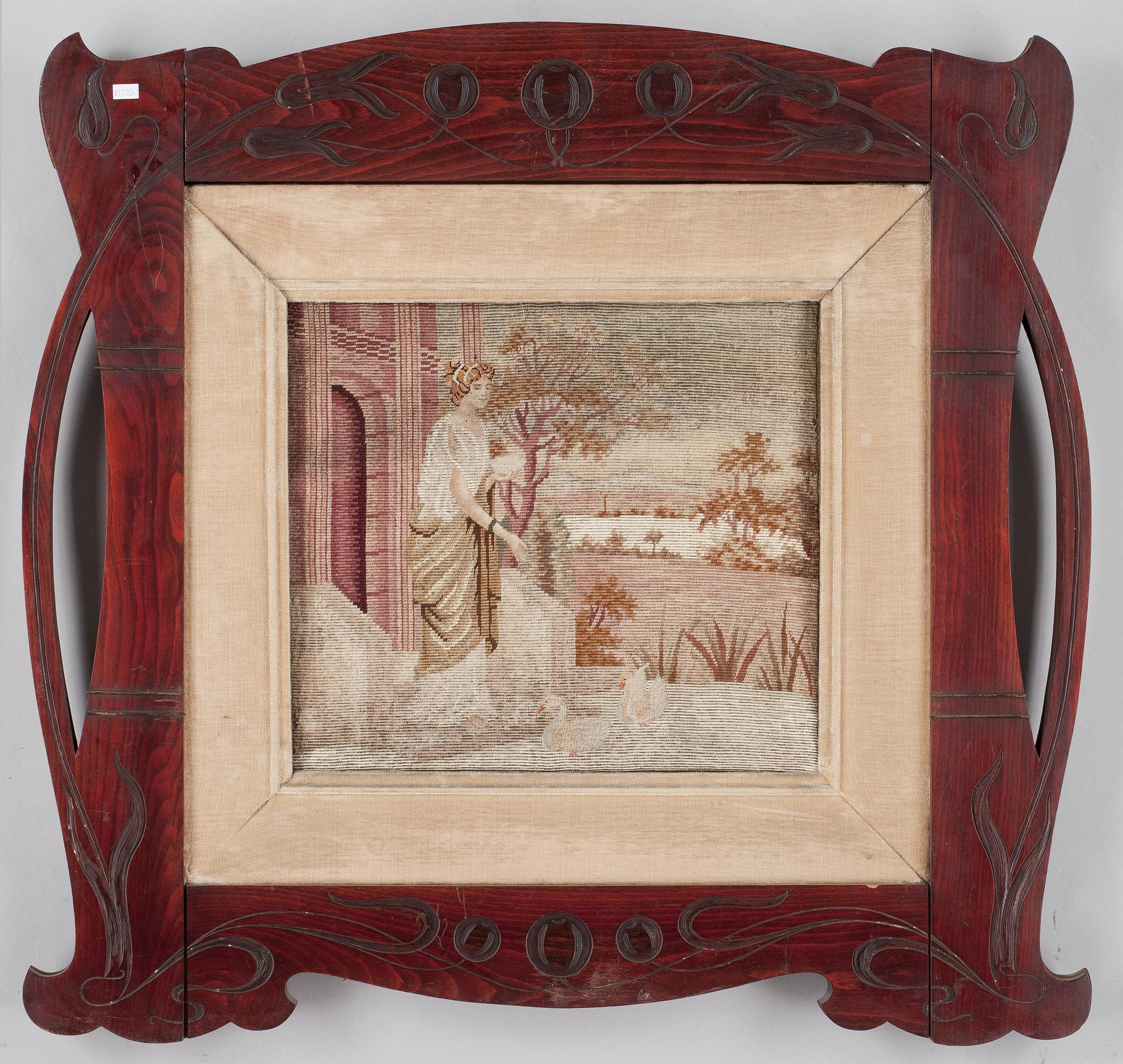 BRODERADE TAVLOR, ett par, Jugend, 1900-talets början.
