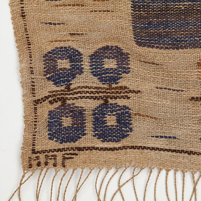 Märta Måås-Fjetterström, A TEXTILE, "Blåklockan", flat weave, ca 185-189 x 80-81 cm, signed MMF.