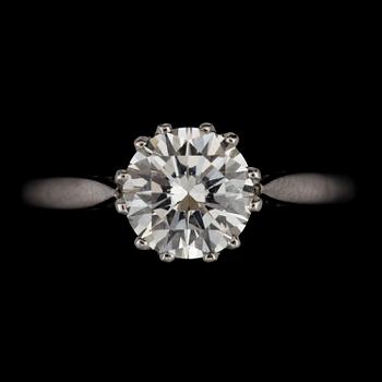 A brilliant cut diamond ring, 1.75 cts.