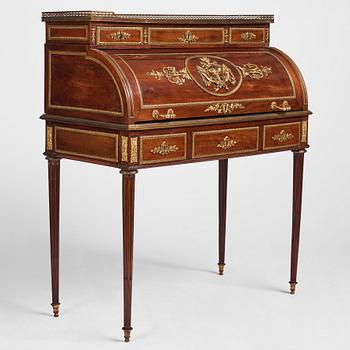 A Louis XVI gilt-bronze mounted mahogany cylinder desk by F. Schey, (master in Paris 1777).