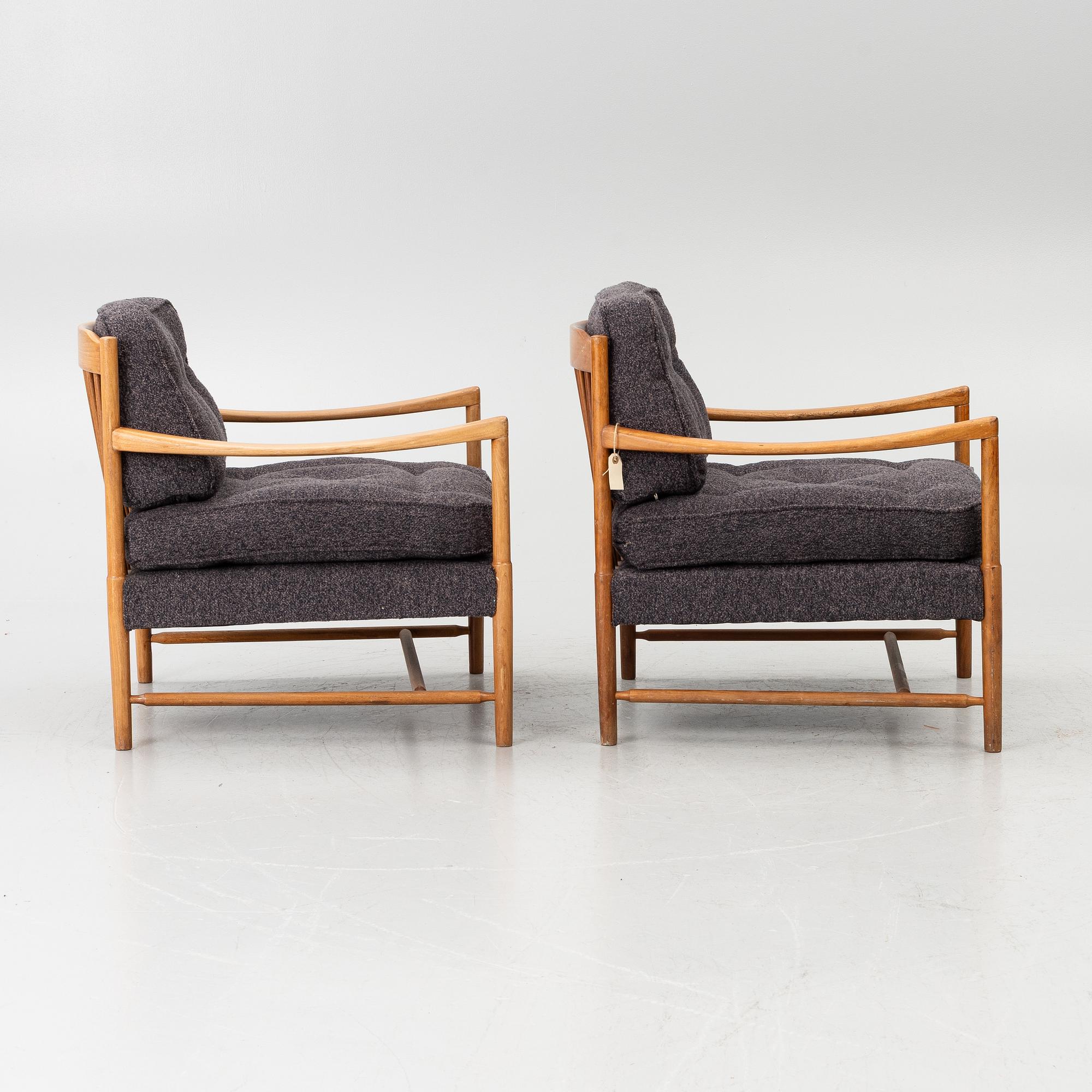 A pair of armchairs, mid-20th century.