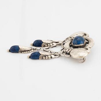 Brooch, Evald Nielsen for  S. L. Jacobsen, silver, jugend.