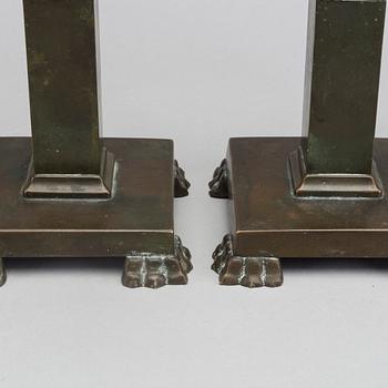 LJUSSTAKAR OCH VAS, 2+1 st,brons GAB design Jacob Ängman.