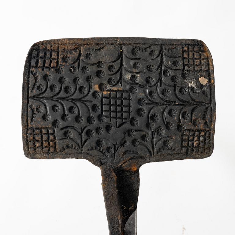 A Swedish waffle iron, 18th century.