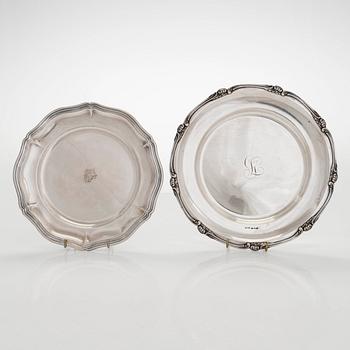 Tarjoiluvateja, 2 kpl, hopea, suomalaiset leimat 1929 ja 1954.