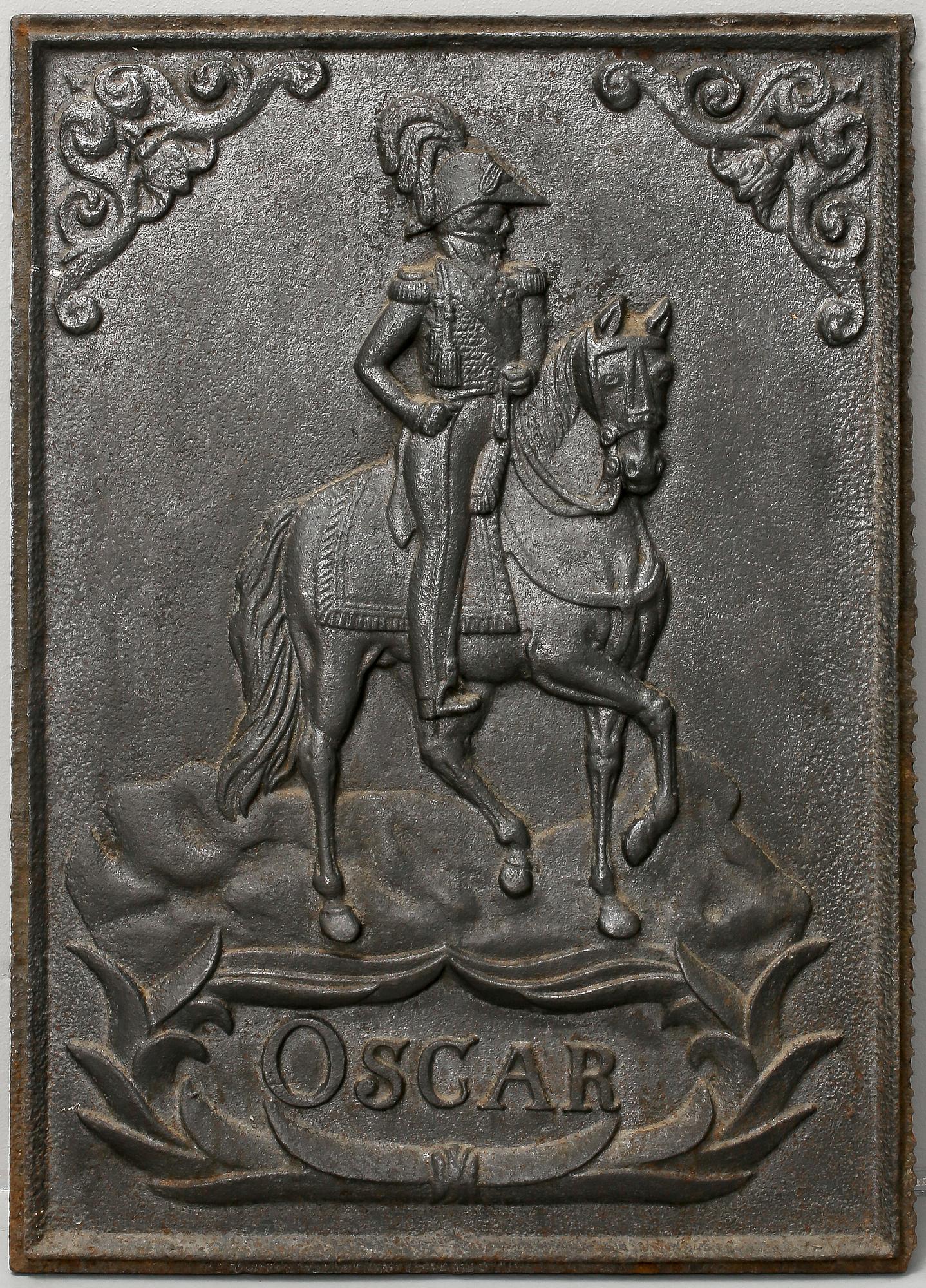 SÄTTUGNSPLATTA, gjutjärn, Oscar I.