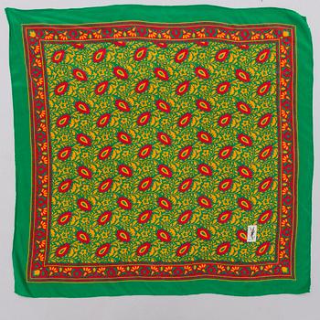 Two Silk Scarves by YSL and must de Cartier.