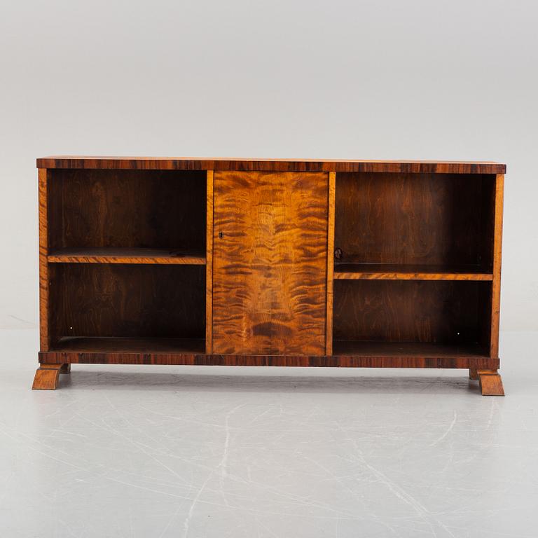 A birch veneered book case, 1930's.