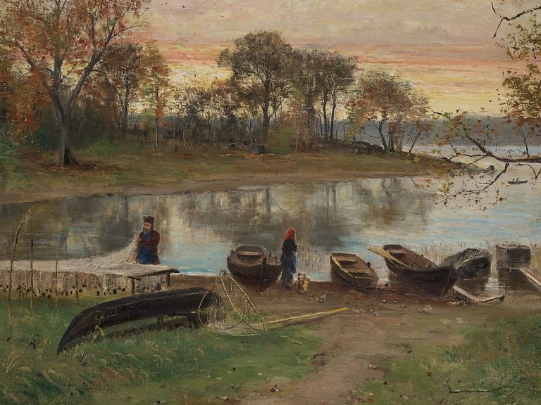Olof Hermelin, Strand med båtar och figurer.