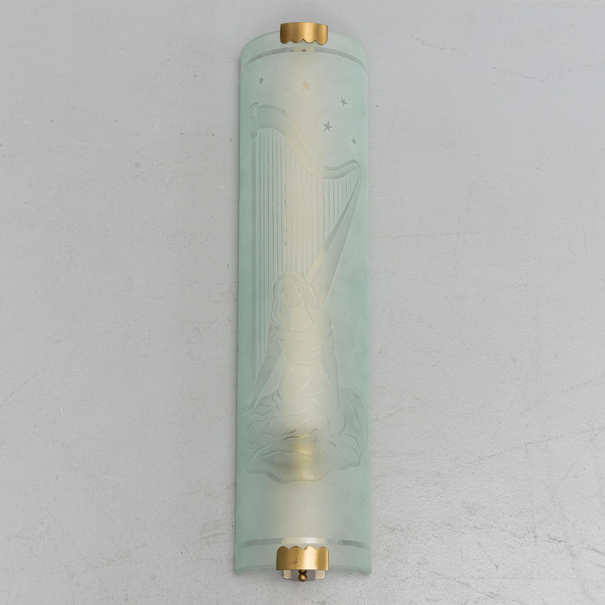 A 1930/40's wall light from Glössner & CO, signed.