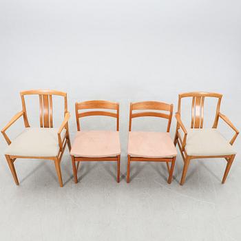 Chairs, 5 pieces, and a pair of armchairs from the 1960s.
