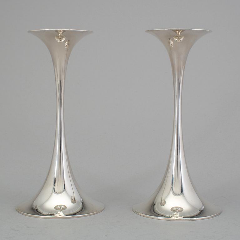 TAPIO WIRKKALA, ljusstakar, ett par, sterling, Kultakeskus, Finland 1972.
