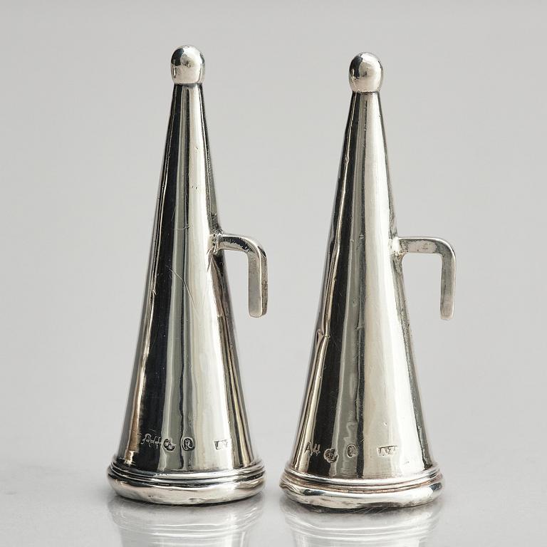 A pair of Swedish 19th century silver chamber-candlesticks, marks of Adolf Zethelius, Stockholm 1831.