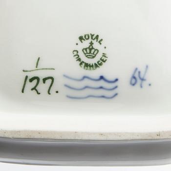 Skrivställ, tre delar "Musselmalet halvblonde" Royal Copenhagen Danmark porslin.