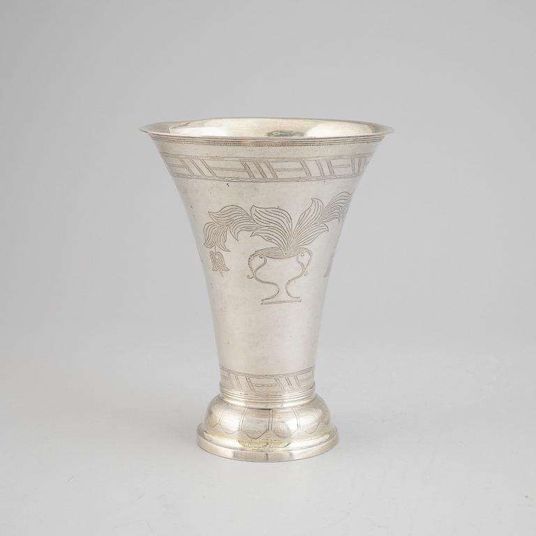 Bägare, silver, Abraham Sundström, Västerås, 1796.