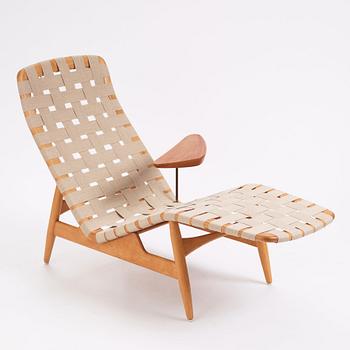 Arne Vodder, a lounge chair with side table, Bovirke, Denmark 1950s.