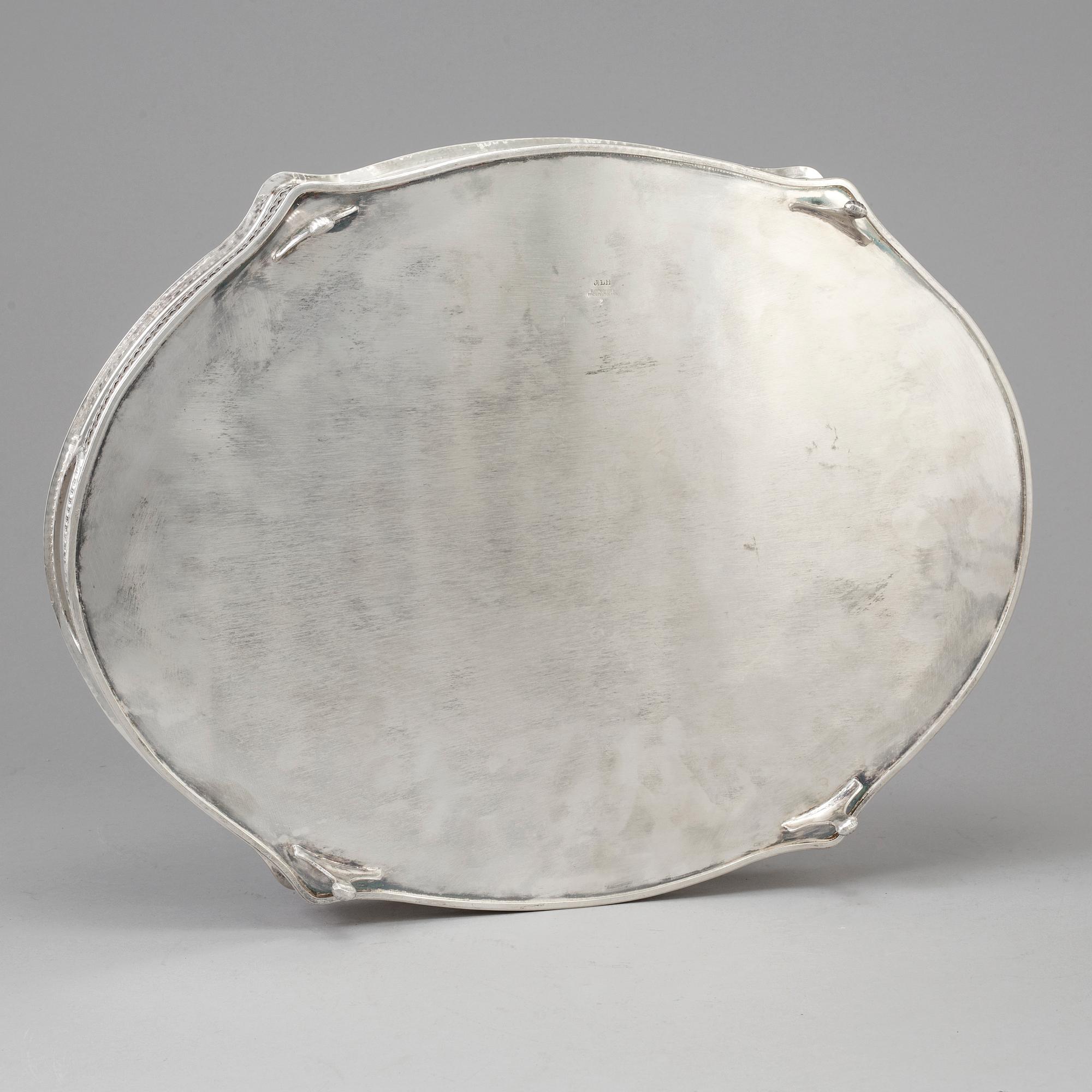 silver plated serving trays from Sheffield England, 20th century.