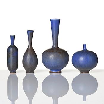 Berndt Friberg, a set of nine miniature stoneware vases, Gustavsberg Studio 1967-71.