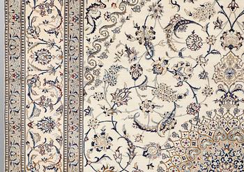 A Nain Part Silk carpet, S.K 6LAA, c. 334 x 250 cm.