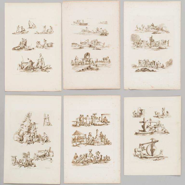 WILLIAM HENRY PYNE, after, 20 etchings, early 19th century.