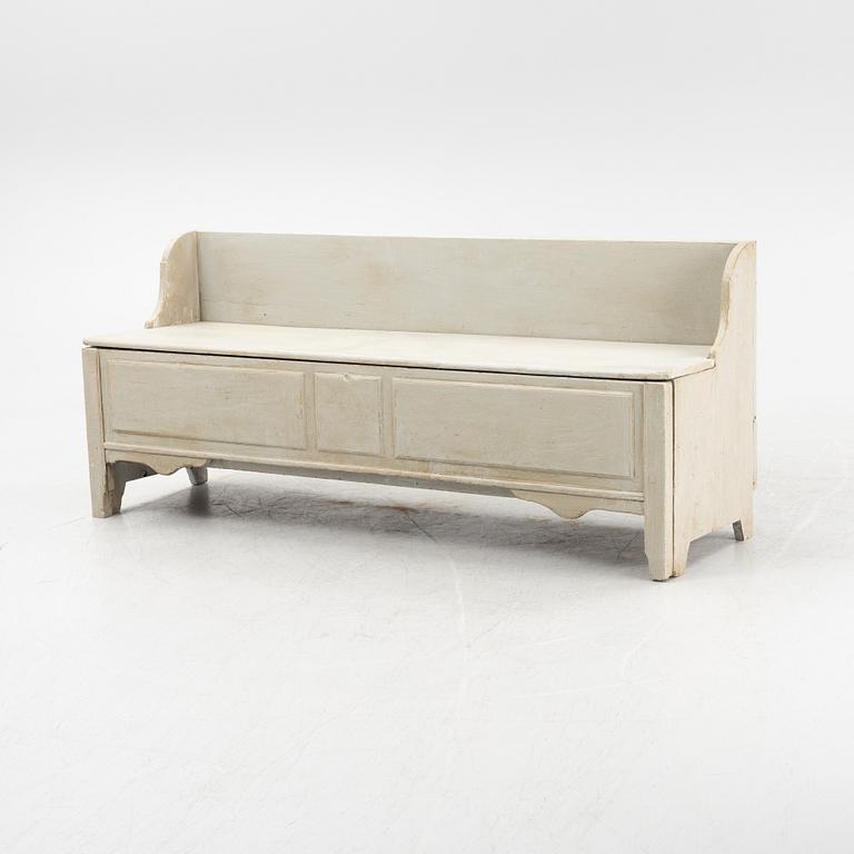 A painted sofa, 19th Century.