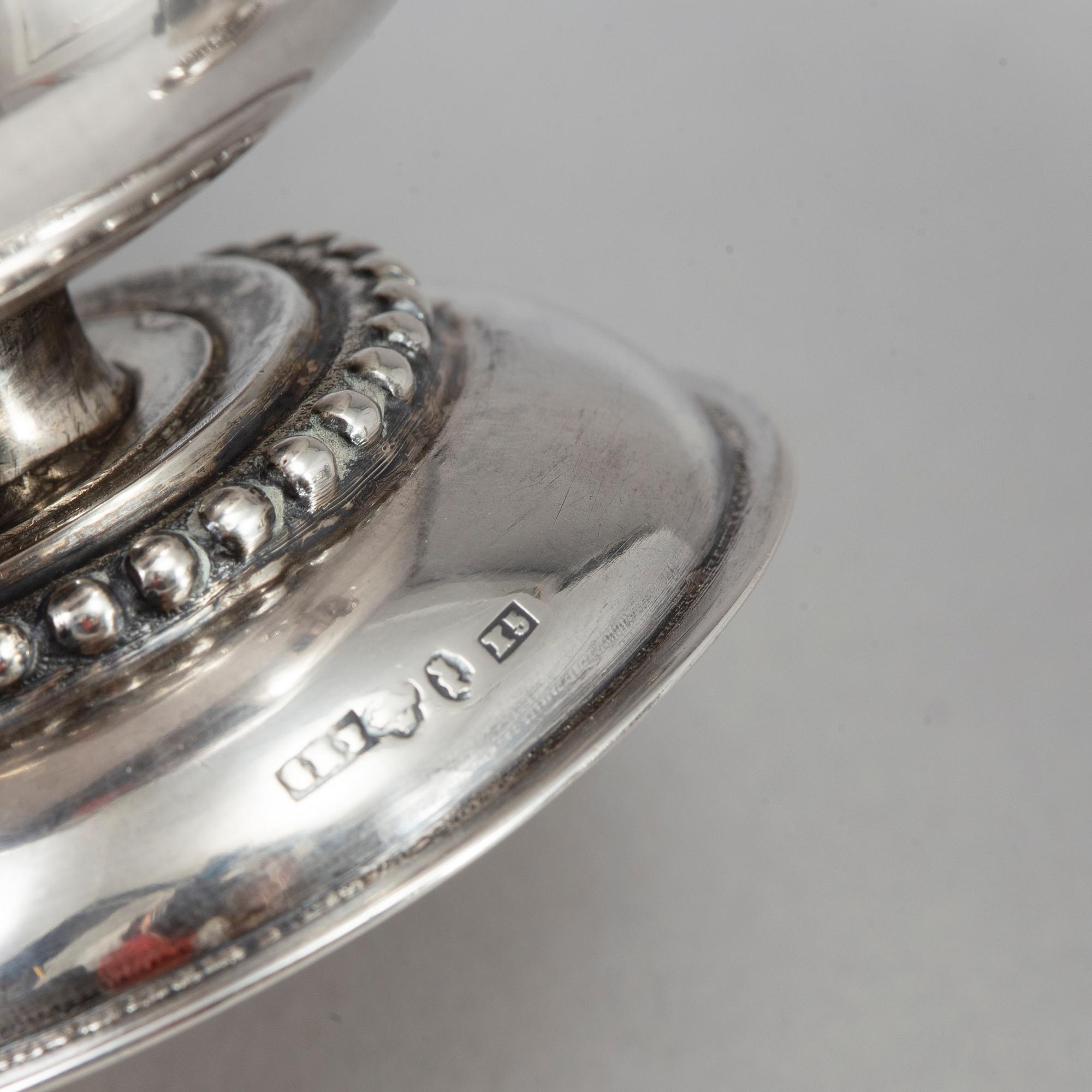 GUSTAF MÖLLENBORG, 6 swedish silver punch cups, Stockholm 1876.