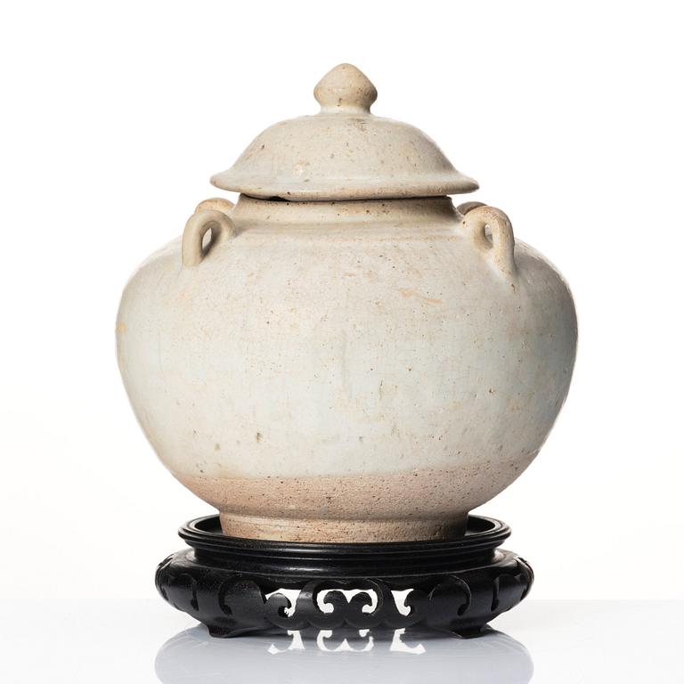 A Thai jar with cover, Sawankhalok, 14th/15th century.