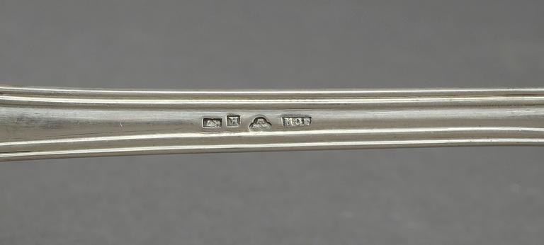 BESTICK I ETUI, 12 delar, JG Hentzell, Kalmar, 1912. Totalvikt 648 gram.