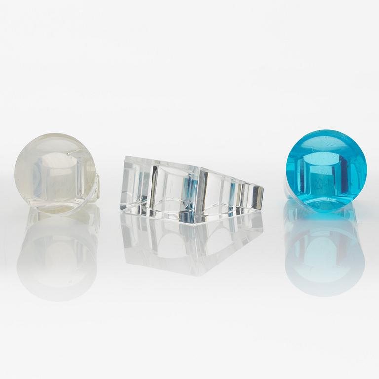 Siv Lagerström, three rings, acrylic plastic, 1970s.