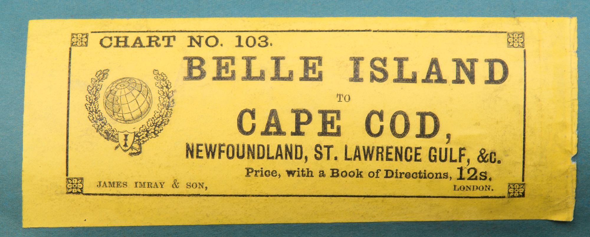 Nautical Chart of the 'Coast of North America between the Strait of Belle Island to Cape Cod', James Imray and Son 1890.