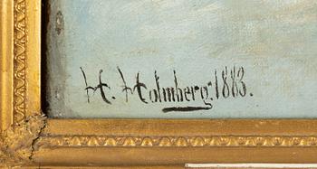 Unknown artist, oil on canvas, a pair, signed H. Holmberg and dated 1883.