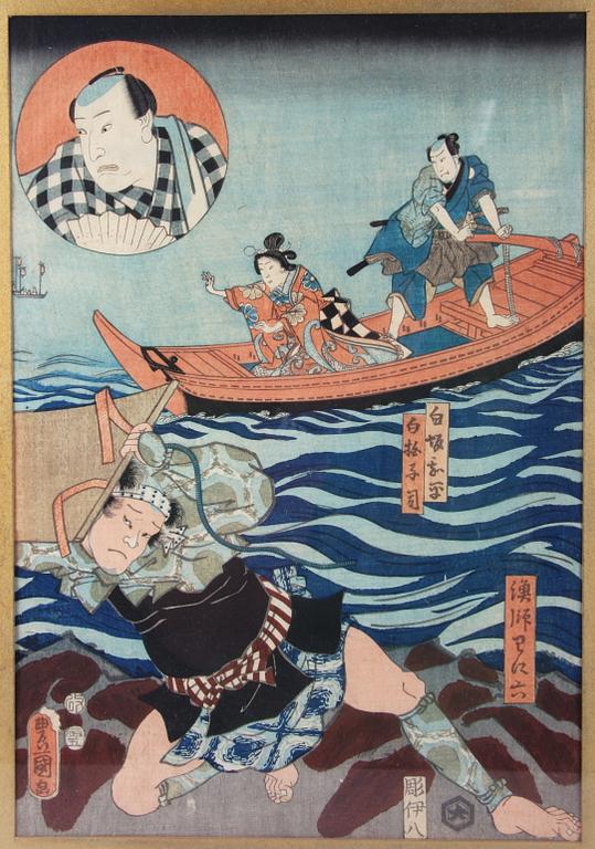 FÄRGTRÄSNITT, ukiyo-e, Japan.