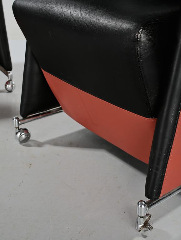 FÅTÖLJER, ett par, Börge Lindau samt Bo Lindekrantz, Lammhults, 1980-tal.