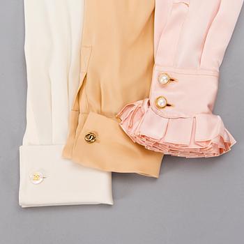CHANEL, Three Vintage Silk Blouses.
